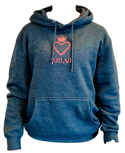 Mental Fortitude Cardinal Heartcrown Hoodie Charcoal | Apparel Designed for Resilience, Strength, and Style