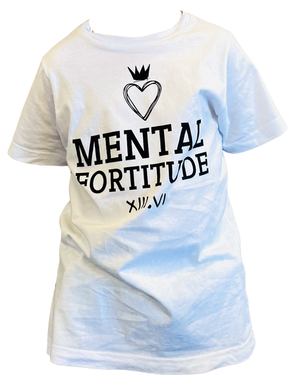 Mental Fortitude Kids Stacked Logo Tee | Empower Activewear for the Whole Family